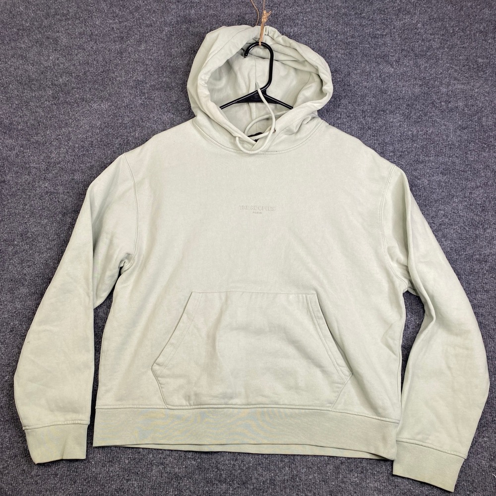 The Kooples Paris Logo Hoodie Sage Green Cotton Sweatshirt FSWE23025K Size 2 M